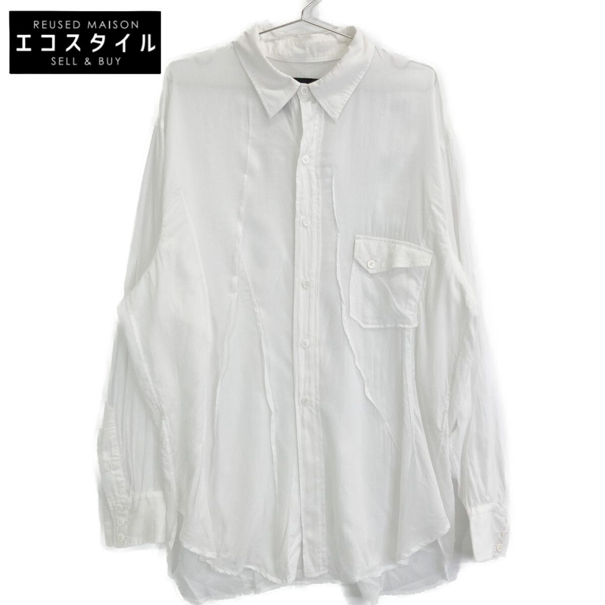 Yohji Yamamoto ヨウジヤマモト power of the White shirt パワー オブ ザ ホワイト シャツ PZ-B08-200 P CELLULOSE LAWN J-FRONT DARTS SHIRT 長袖シャツ| 3