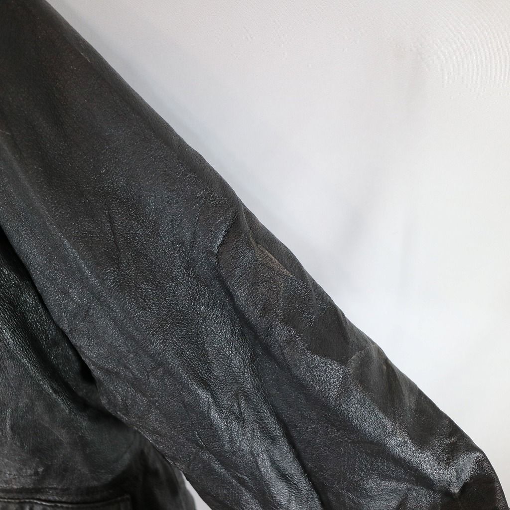 Wilsons Leather レザーダッフルコート ブラック 90s s-l400.jpg