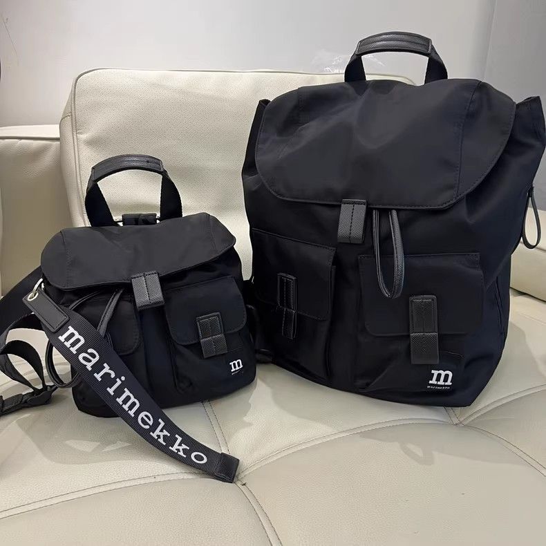 Marimekko マリメッコ 大 リュック バッグ バックパック Everything BACKPACK L SOLID レディース ブラック ·♥