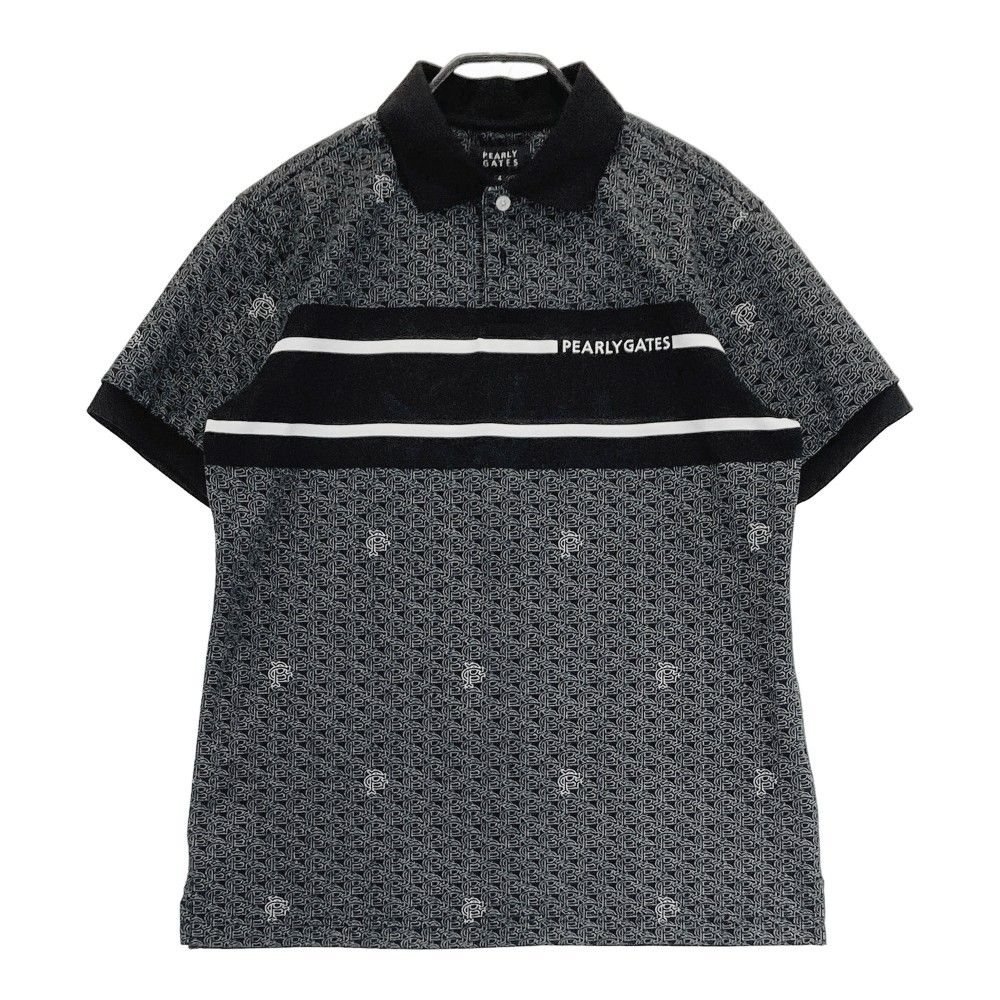PEARLY GATES ブラックポロシャツ サイズ4 M109482821 - メンズウェア