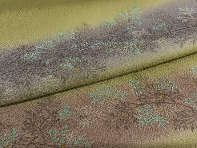 平和屋着物○訪問着 手描き 横段草花文 暈し染め さが美扱い ロング丈  