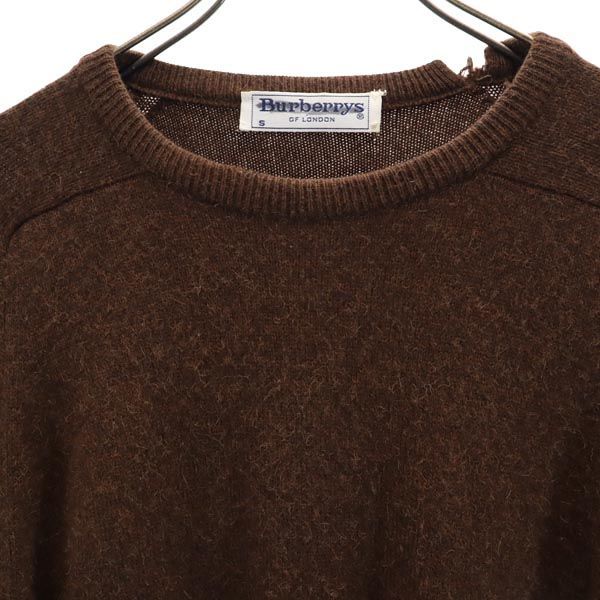 バーバリーズ 90s オールド 刺繍 長袖 ニット S ブラウン系 Burberrys