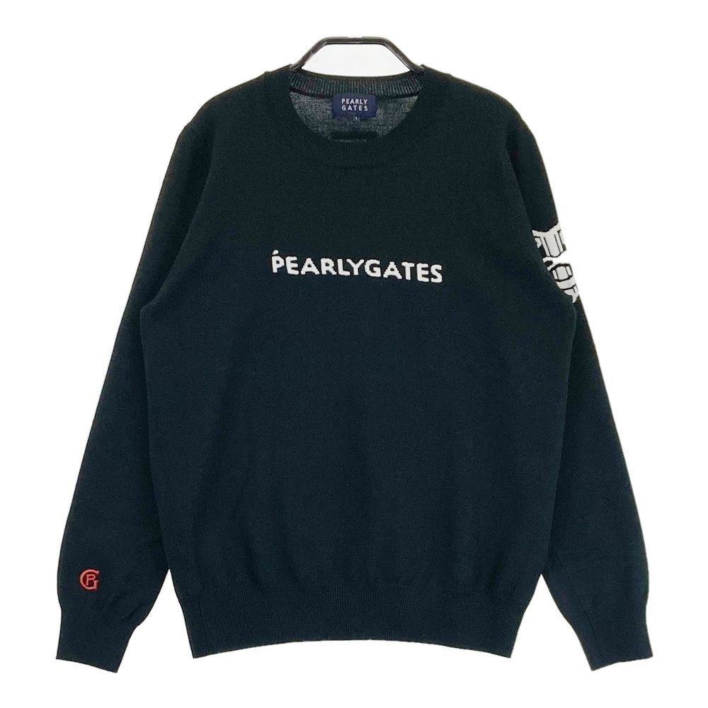 サイズ：0 PEARLY GATES パーリーゲイツ ; 2023年モデル フード付き ファー 長袖ニットセーター 総柄 ネイビー系 [240101419259] ゴルフウェア レディース ストスト サイズ：0 PEARLY GATES パーリーゲイツ ; 2023年モデル フード
