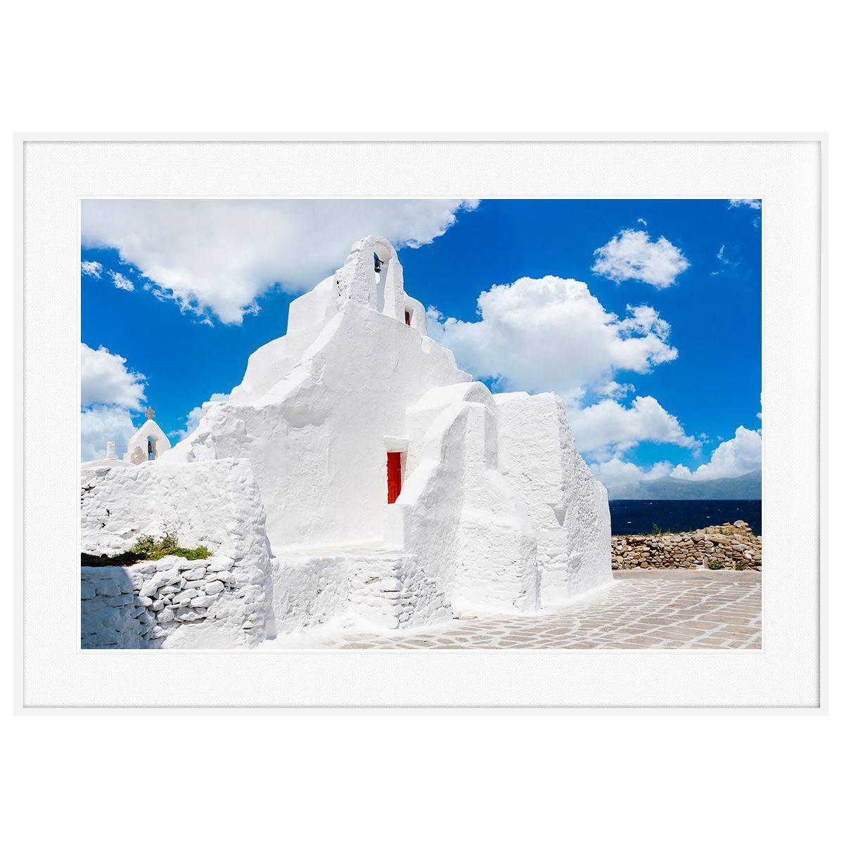 ギリシャ 風景写真 ミコノス島パラポルティアニ教会 インテリアアート