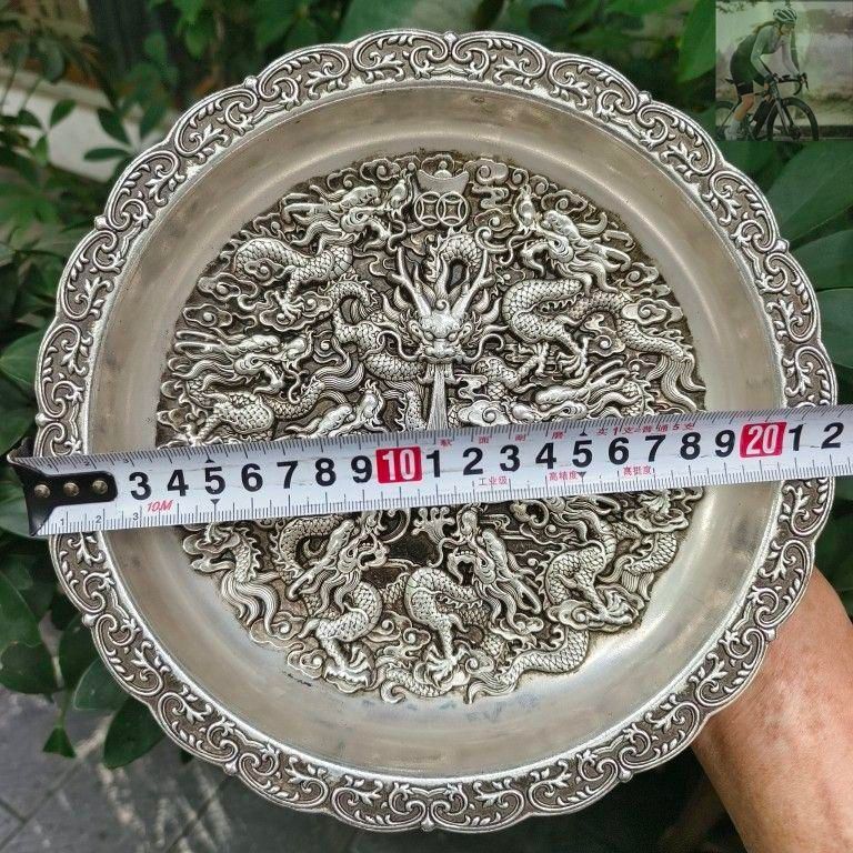 銅細工 九龍皿 書道具 ショップ 文房具 装飾品 工芸品 美術品 置物