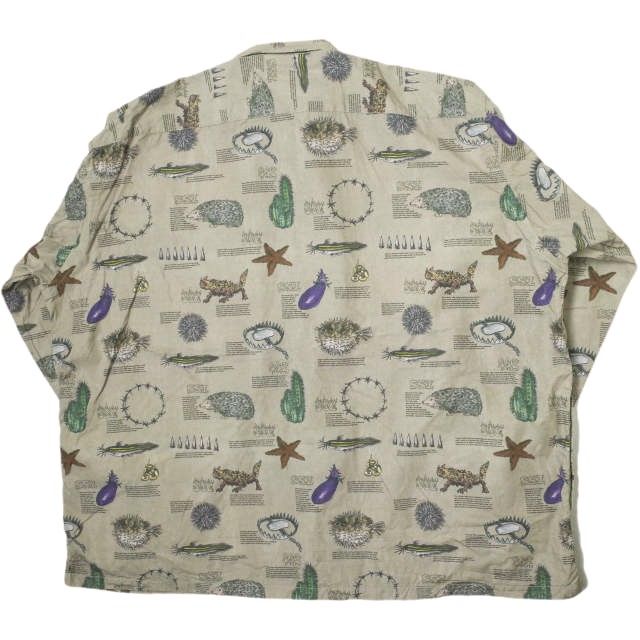 トップス N SSZ エスエスズィー 23AW 日本製 Toge Snap Button Shirt 棘プリント