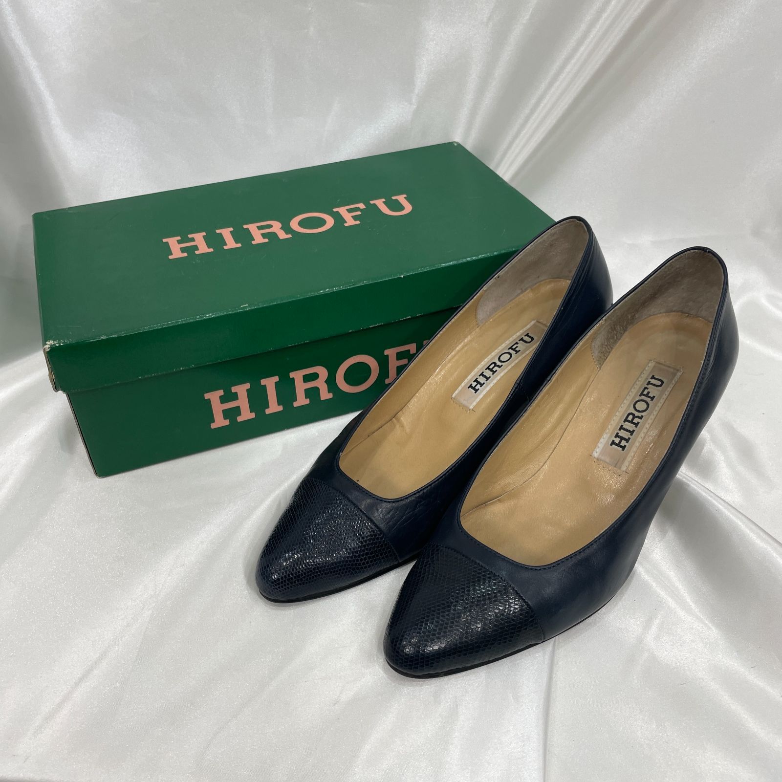 A【ヴィンテージ】HIROFU ヒロフ 履イテクパンプス レザー 高級感 上品