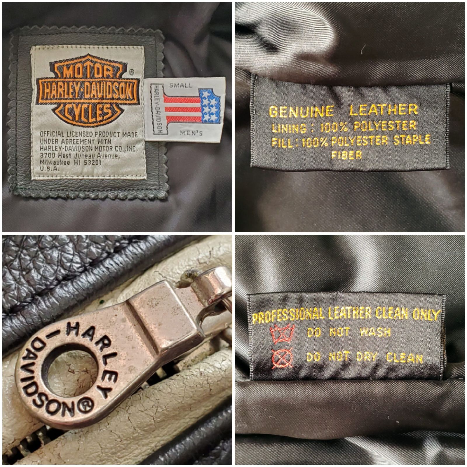 HARLEY-DAVIDSONハーレーダビッドソン□美品 1980-90s vintage 牛革 