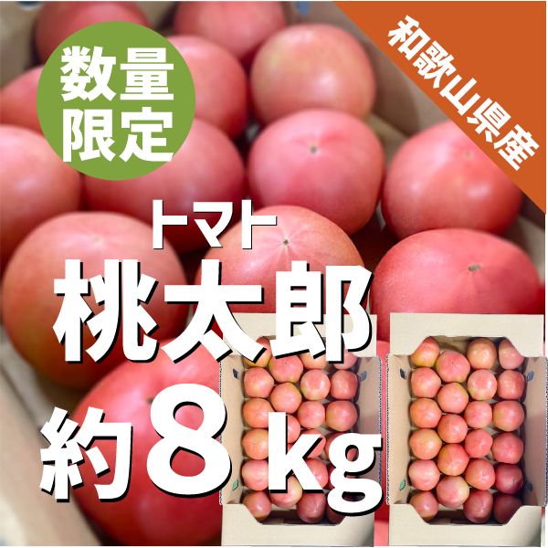 和歌山卸売市場どっとこむ　秀品　数量限定　約８kg　和歌山県産　大玉　(４kg×２箱)　トマト　桃太郎　メルカリ