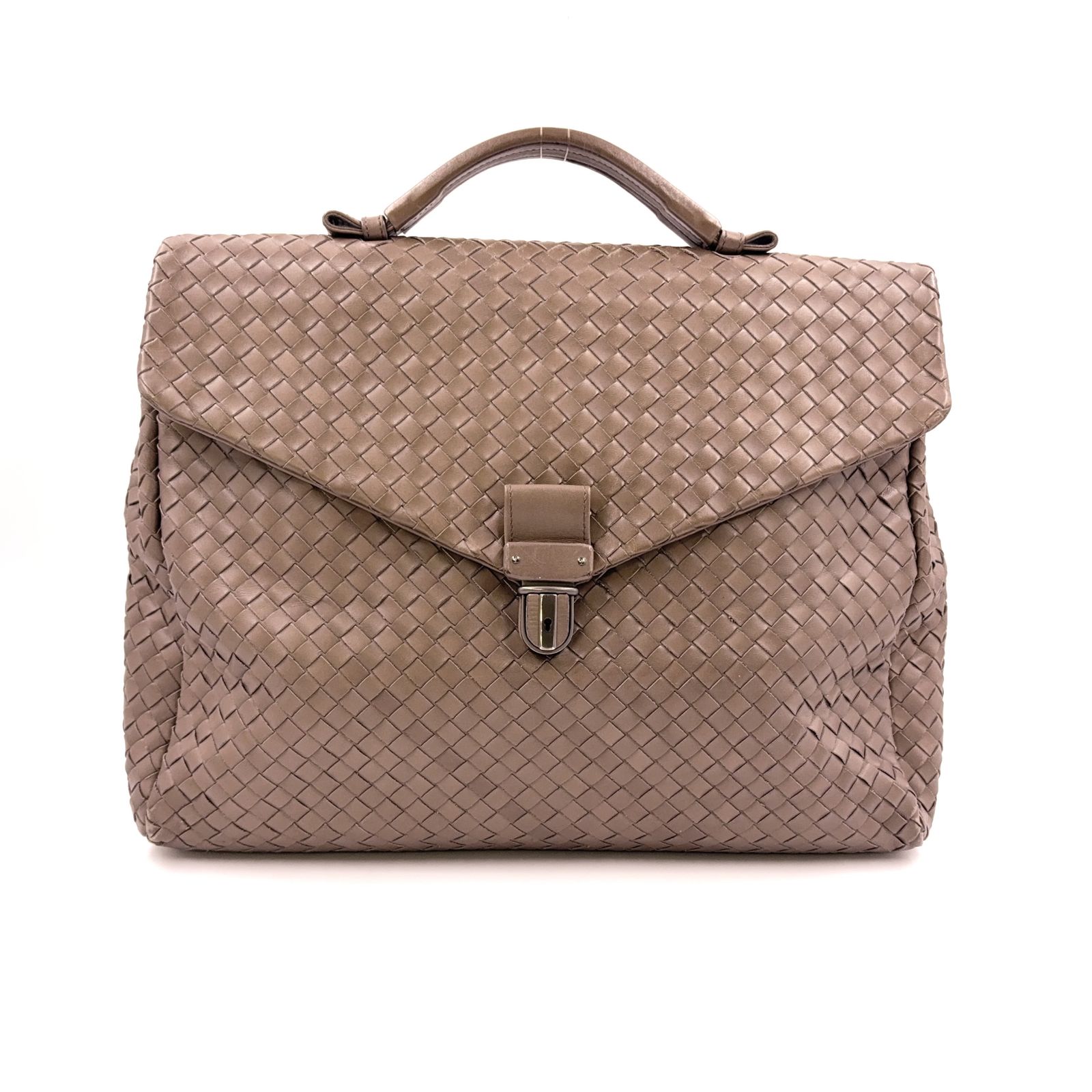 BOTTEGA VENETA イントレチャート レザー グレーベージュ