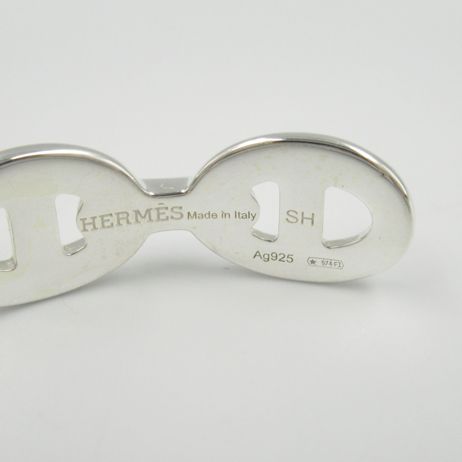 美品✨ セリーヌ バングル ブレスレット ノット ロゴ シルバー 1346