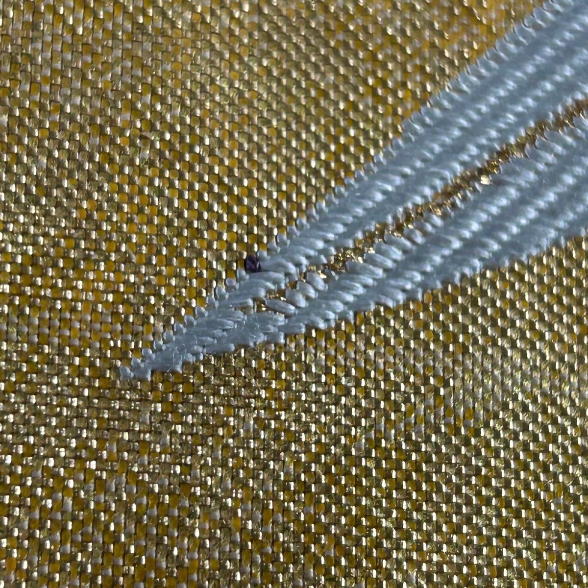 袋帯 高級 変わり織 すくい織 金糸 金ベージュ 流水 絹 新古品 kp1722 袋帯 秀品 草花 流水 金糸 唐織 ベージュ 六通 正絹 【中古