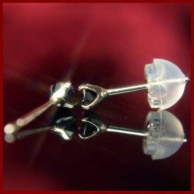 在庫処分】【1ペア K14WGホワイトゴールド天然ブラックオニキスピアス