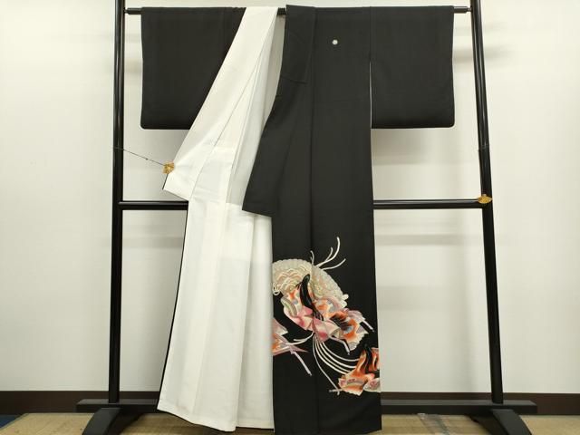 平和屋着物○豪華黒留袖 総刺繍 十二単 松竹梅檜扇花文 金