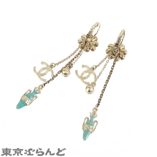 シャネル CHANEL ココマーク マルチモチーフ ゴールドxマルチカラー ラインストーン メタル 18C イヤリング レディース 001014022