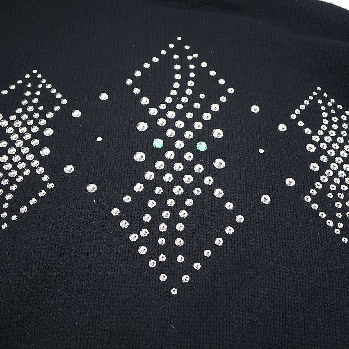 we11done ウェルダン 21AW スタッズハイネックニットセーター ブラック