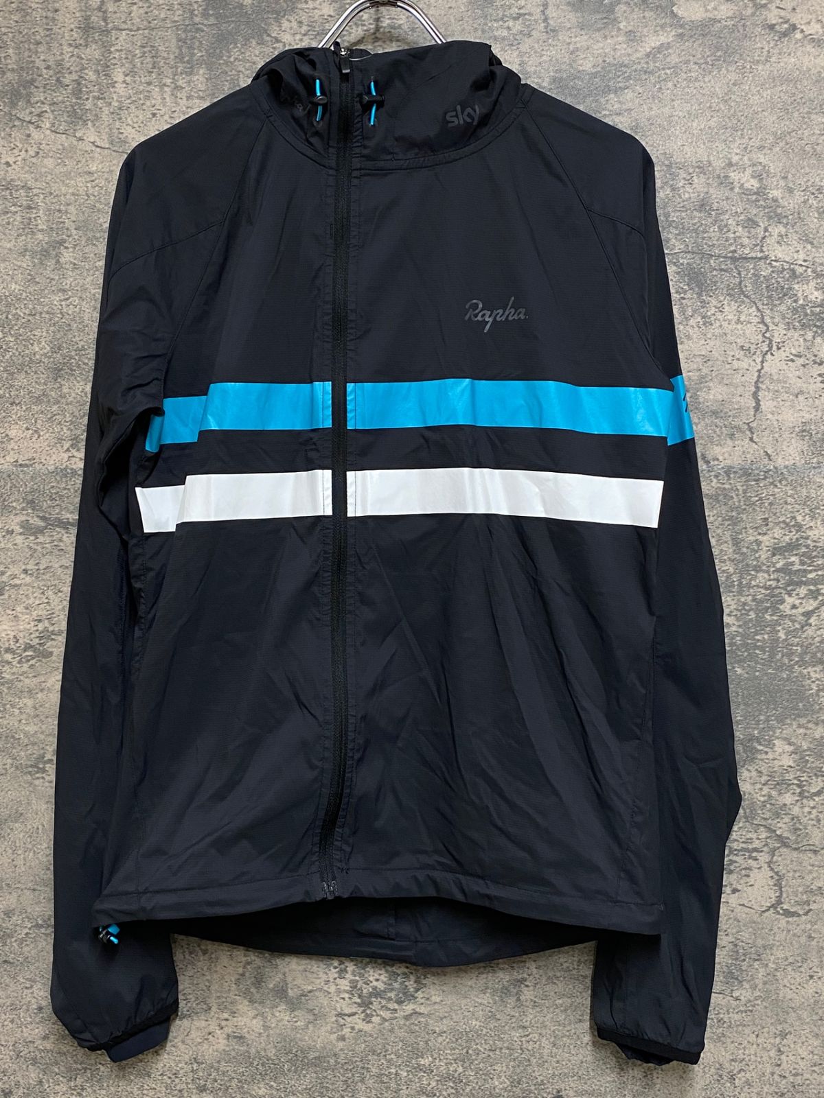 JN164 ラファ Rapha SPRAY JACKET 長袖 ウィンドブレーカー 黒 S TEAM Sky
