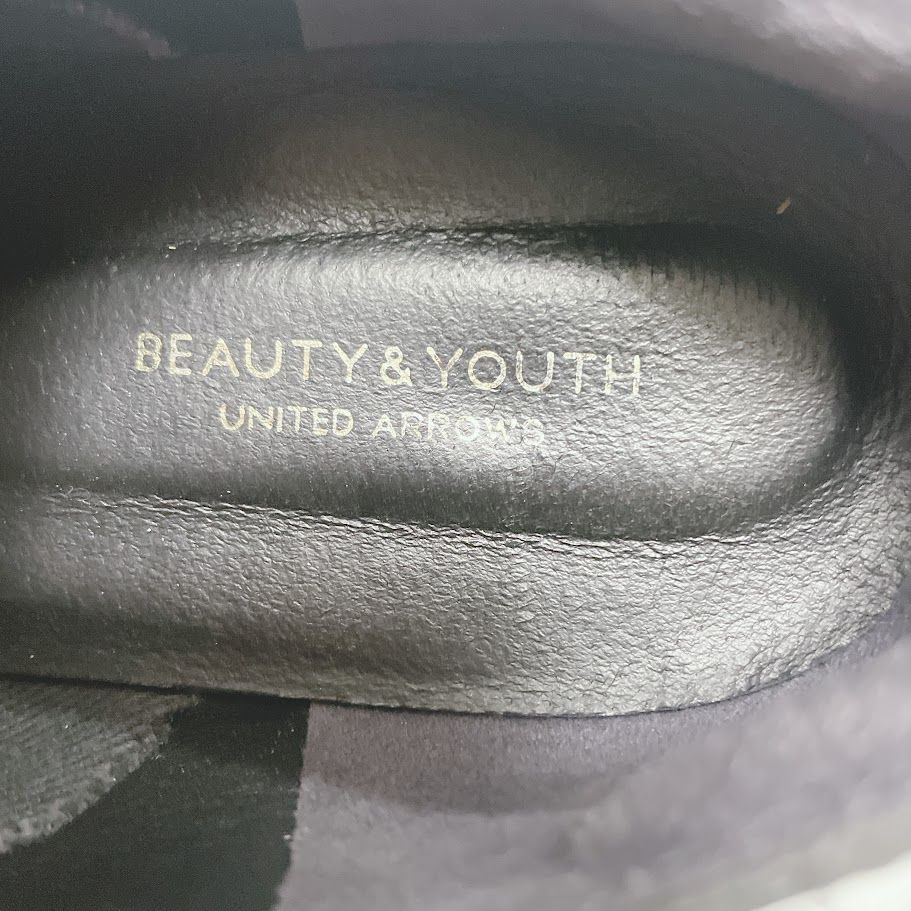 BEAUTY&YOUTH UNITED ARROWS エナメル調 レースアップシューズ ウィングチップ 黒 ブラック