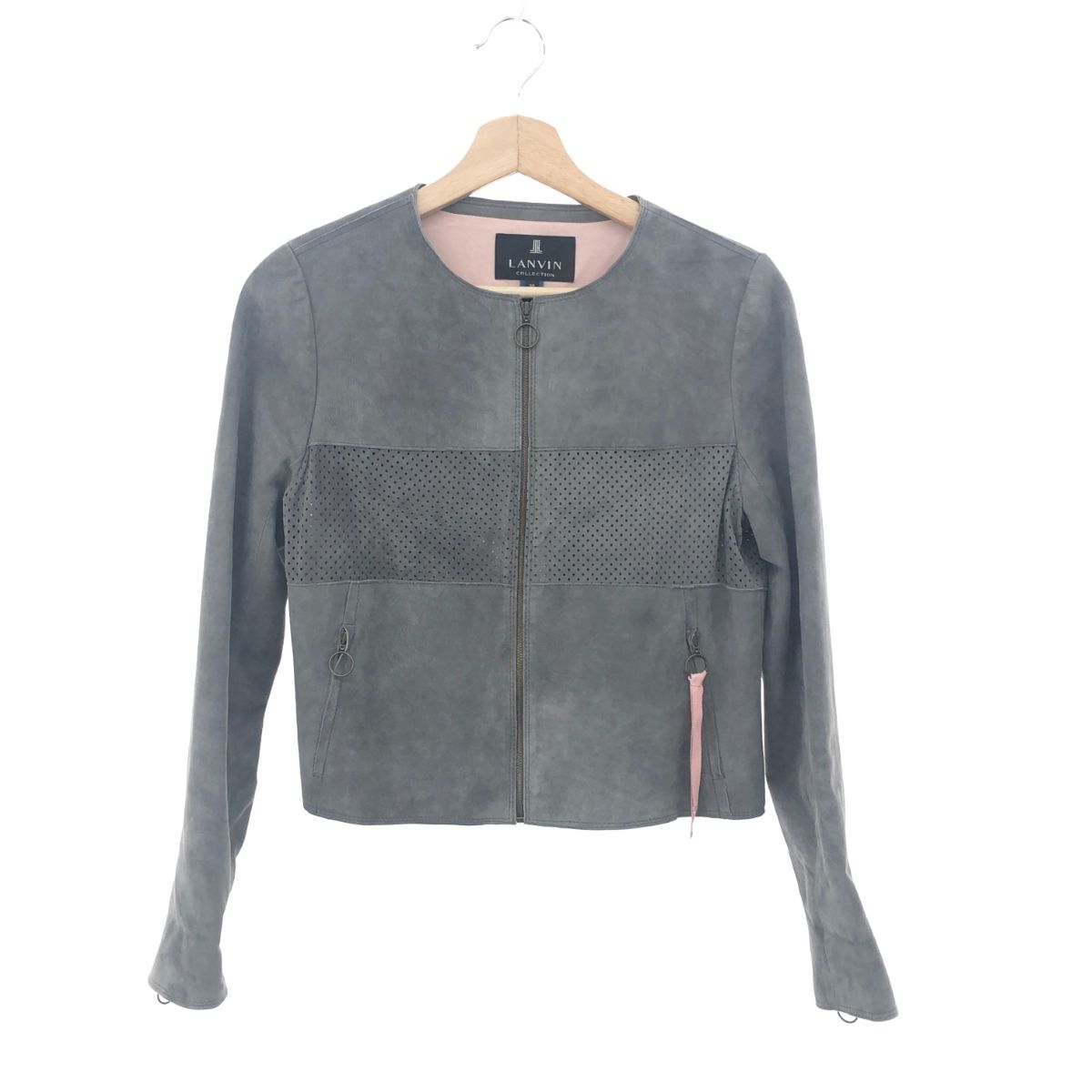 良好 LANVIN COLLECTION ランバンコレクション ノーカラーレザー 