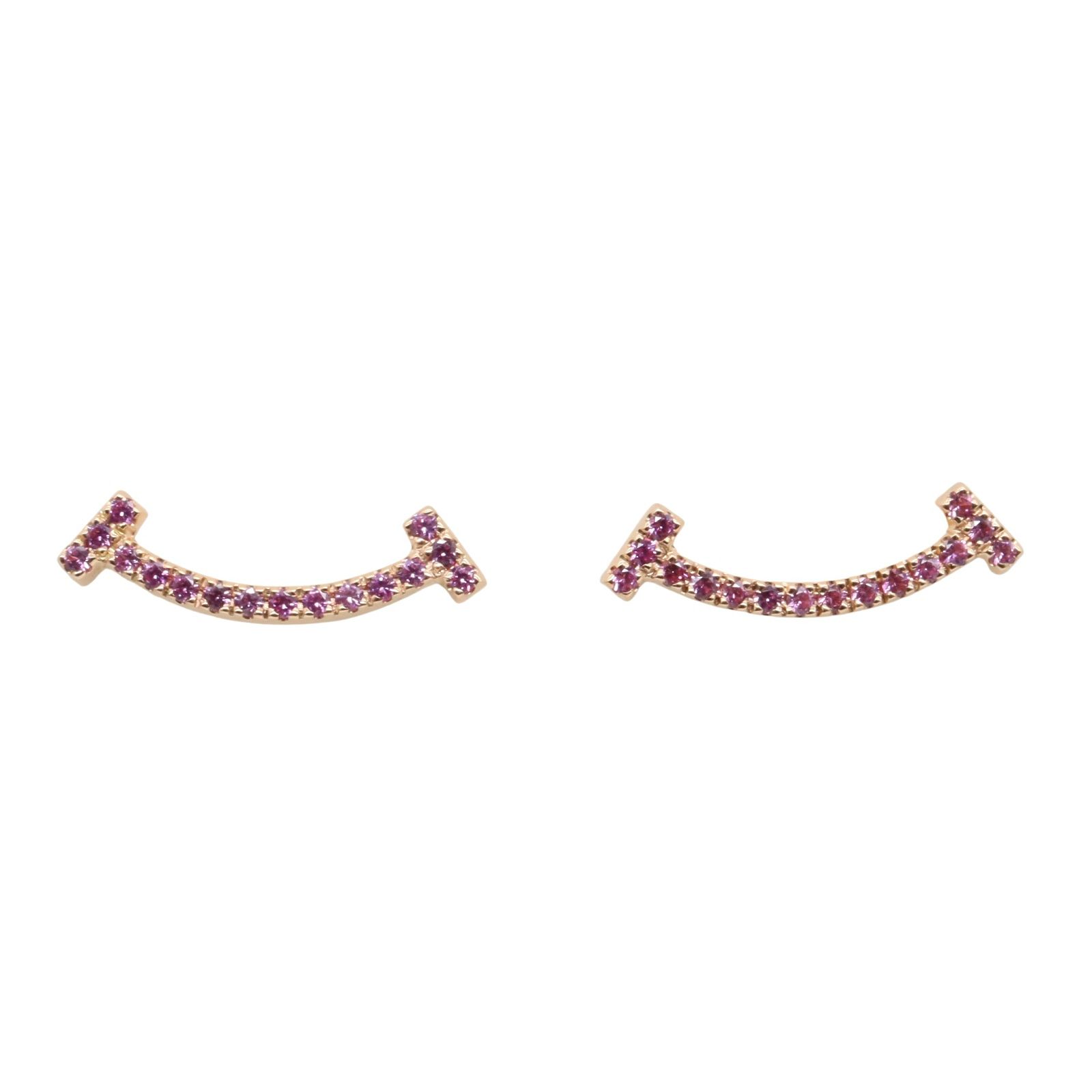 TIFFANY＆CO ティファニー Tスマイルミニ ピンクサファイア ピアス ピアス