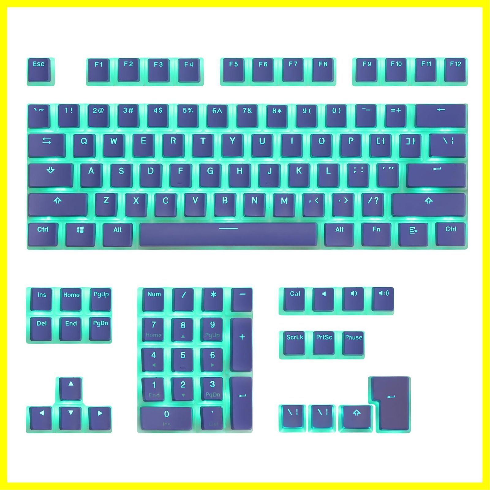【在庫処分】(パープル) メカニカルキーボード MXスイッチ 108 104 87 61 レイアウト UK-ISO US-ANSI 互換性があります 半透明キーキャップ プロファイル OEM ダブルショット キーキャップセット MX チ