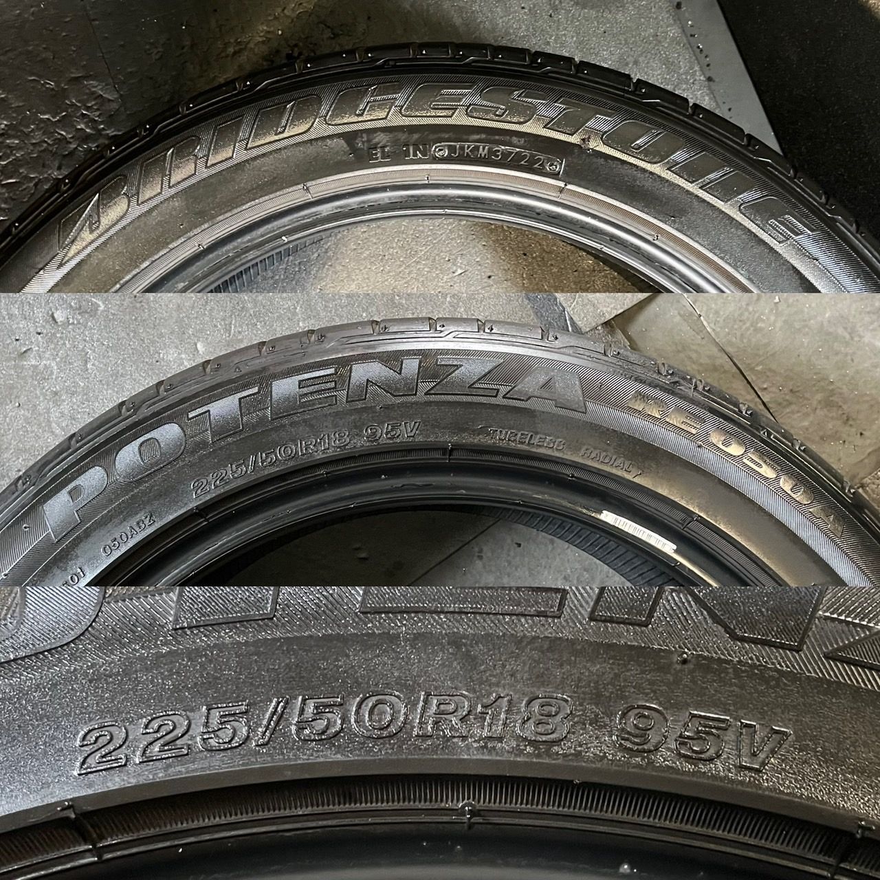製 2019年製 約8.8～9.6分山 ブリヂストン BRIDGESTONE ポテンザ POTENZA RE050A 225 50R18 4本 h_388 FFCRYSTALESIA_COM