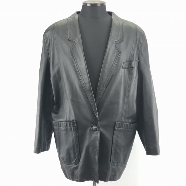 本革|ラムレザージャケット レディース-フリー|黒 胸ポケット|シングル|1釦|Made in Japan◆BA820L<sale>