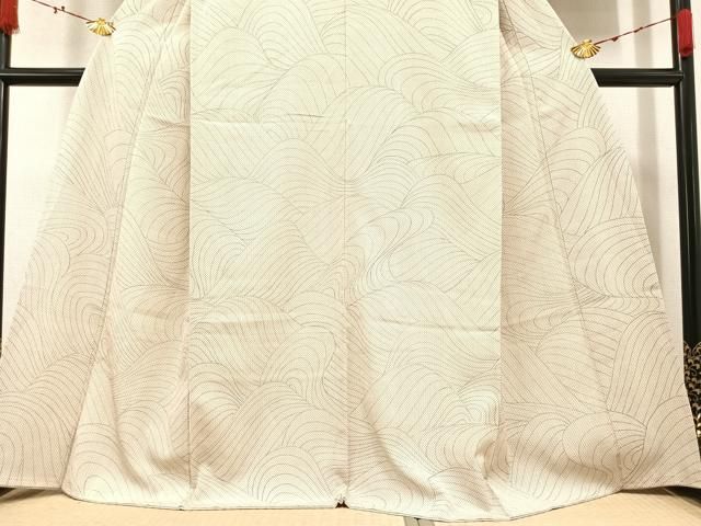 平和屋着物●訪問着　本塩沢　蚊絣　立波　正絹　逸品　未使用　AAAZ4957ph 平和屋着物○訪問着 本塩沢 蚊絣 立波 正絹 逸品 未使用 AAAZ4957ph