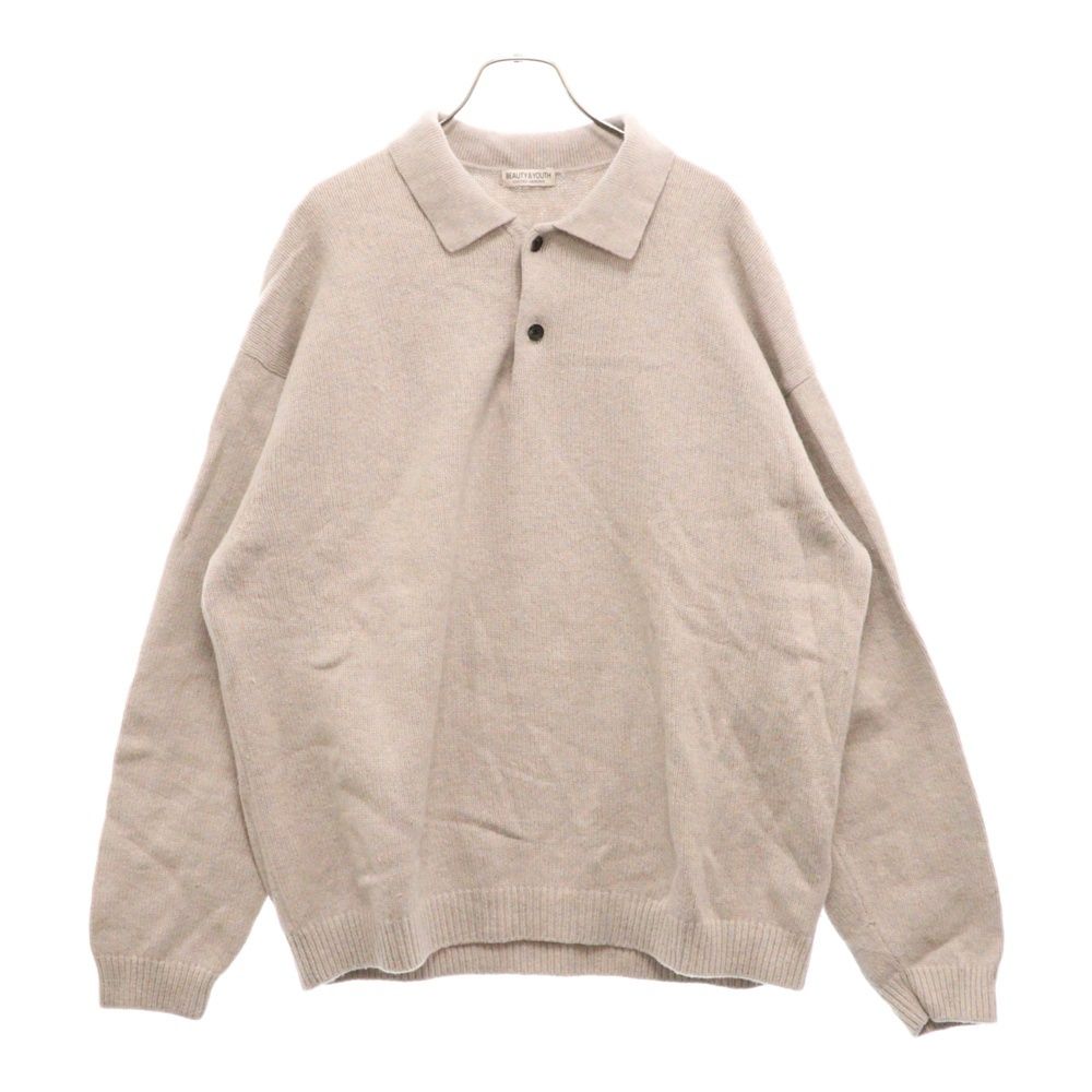 BEAUTYu0026YOUTH UNITED ARROWS (ビューティーアンドユースユナイテッドアローズ) 長袖ニットポロシャツ ベージュ 1213-117-3965