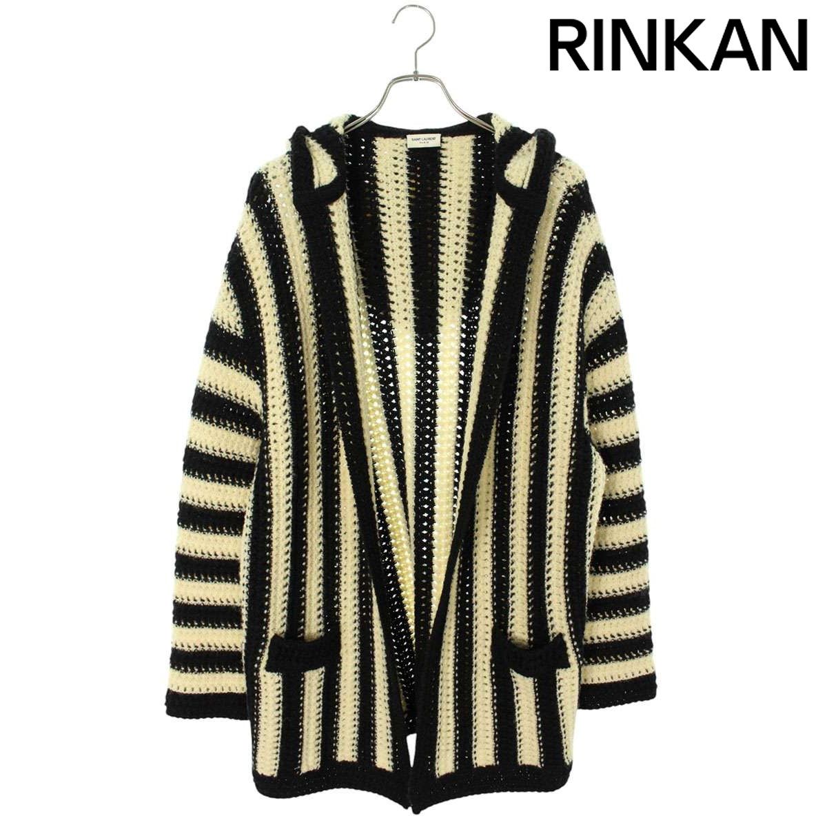 サンローランパリ  19AW  607652 YAJS2 ストライプフーデッドニットカーディガン メンズ XL
