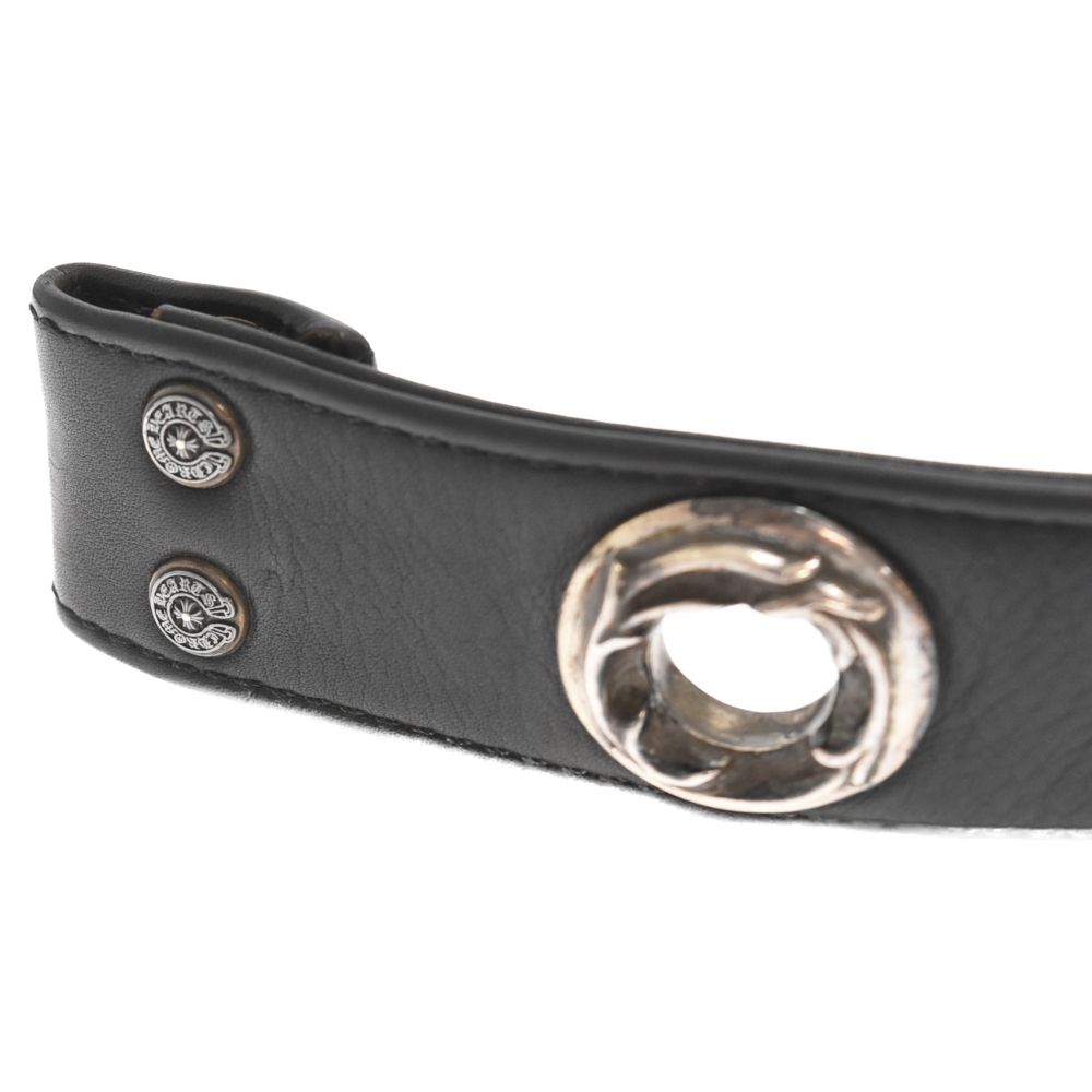 CHROME HEARTS (クロムハーツ) STRAP LG GROMMET/ラージグロメット レザーベルト ブラック/シルバー - メルカリ