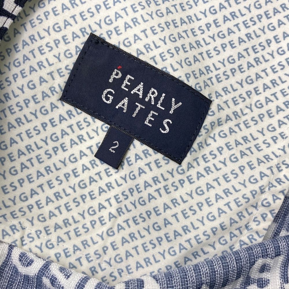 温かい サイズ 2 PEARLY GATES パーリーゲイツ 2025年モデル ストレッチ ショートパンツ ロゴ総柄 ネイビー系 240101531153 ゴルフウェア レディース ストスト