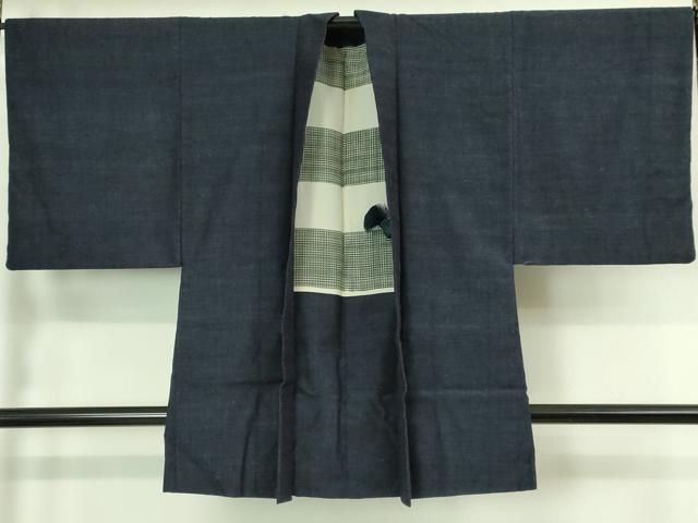 平和屋本店□極上 男性 結城紬 杢 アンサンブル 色無地 仙斎茶色 逸品