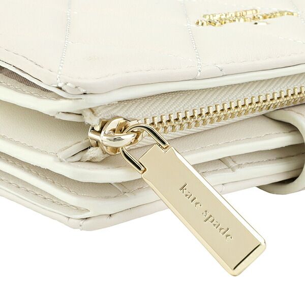 新品 ケイトスペード kate spade 2つ折り財布 SMOOTH QUILTEDLEATHER EDIUM COMPACT BIFOLD WALLET パーチメント 新品 ケイトスペード kate spade 2つ折り財布 SMOOTH QUILTEDLEATHER