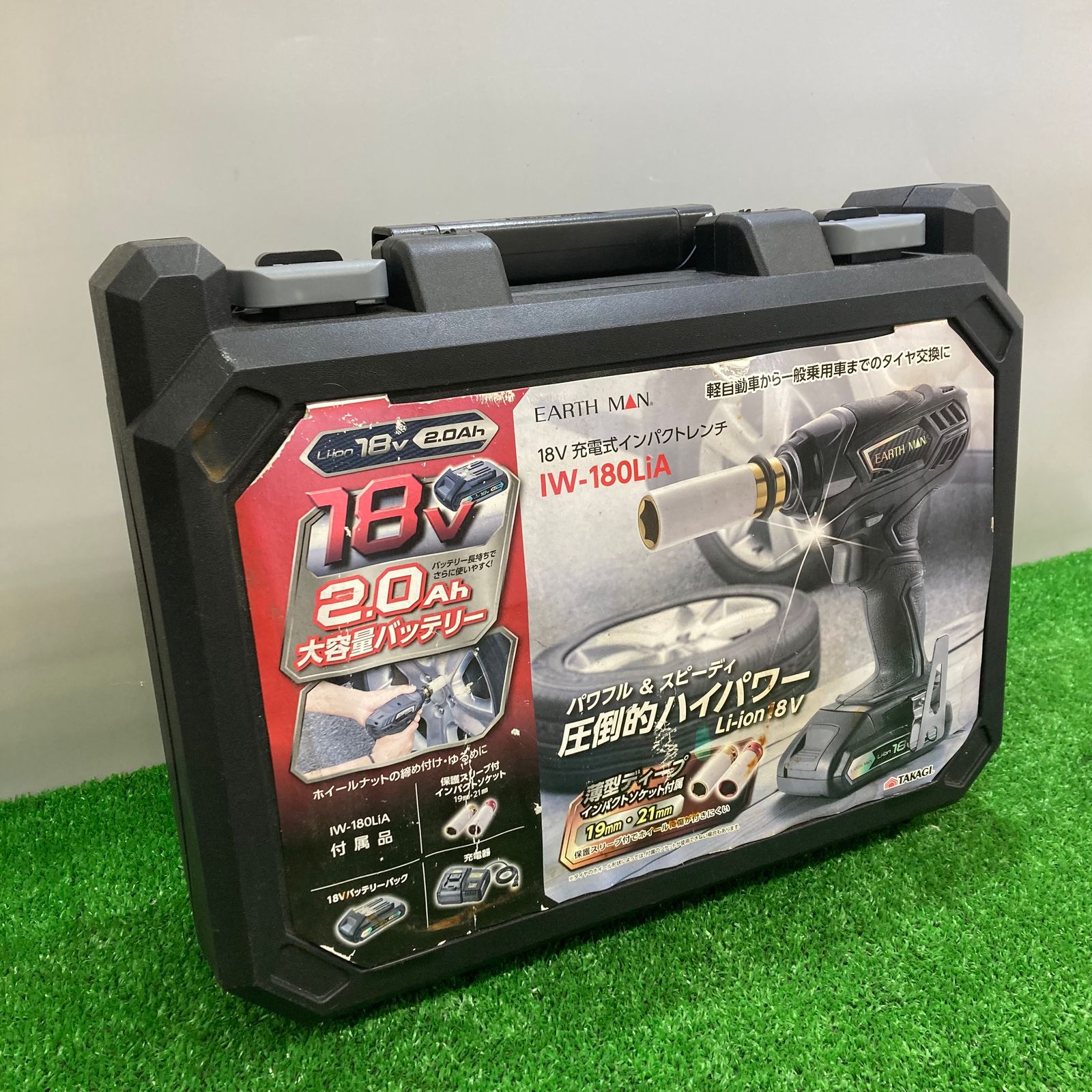 中古品】【0921】高儀 EARTH MAN 18V 充電式 インパクトレンチ IW