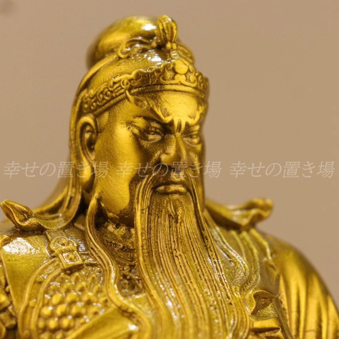 縁起物　關公 關羽 将軍　置物　インテリア Amazon｜伽藍菩薩 木彫り仏像関羽 縁起物 風水置物 ビックサイズ