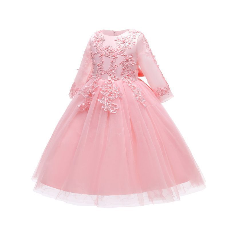 子供ドレス 発表会 長袖 ロング こども 子ども キッズ 女の子 フォーマル 七五三 結婚式 ネイビー ピンク ミントグリーン 水色 ホワイト 紫 CHRISTIANNAURATH_COM_BR