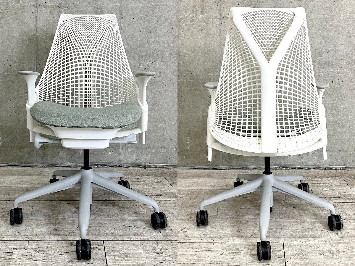 HermanMiller|ハーマンミラー セイルチェア 肘付 前傾機能付き フェザーグレー