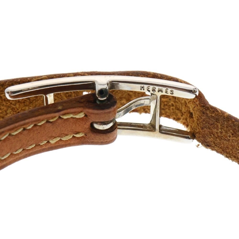 HERMES (エルメス) アピ3 □C刻印 レザーブレスレット シルバー金具