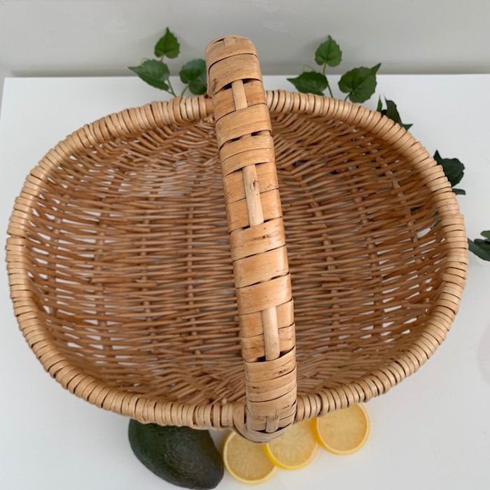 バスケット かご【ヴィンテージ】（S) イギリス ヴィンテージ 籐かご