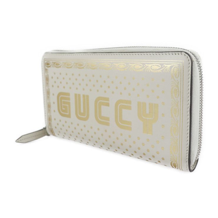 GUCCI グッチ 長財布 510488 レザー アイボリー ゴールド GUCCY SEGA