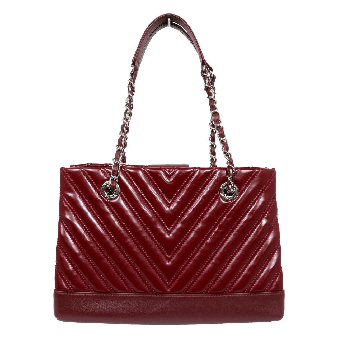 CHANEL シャネル Vステッチ シェブロン チェーン トートバッグ ワン 