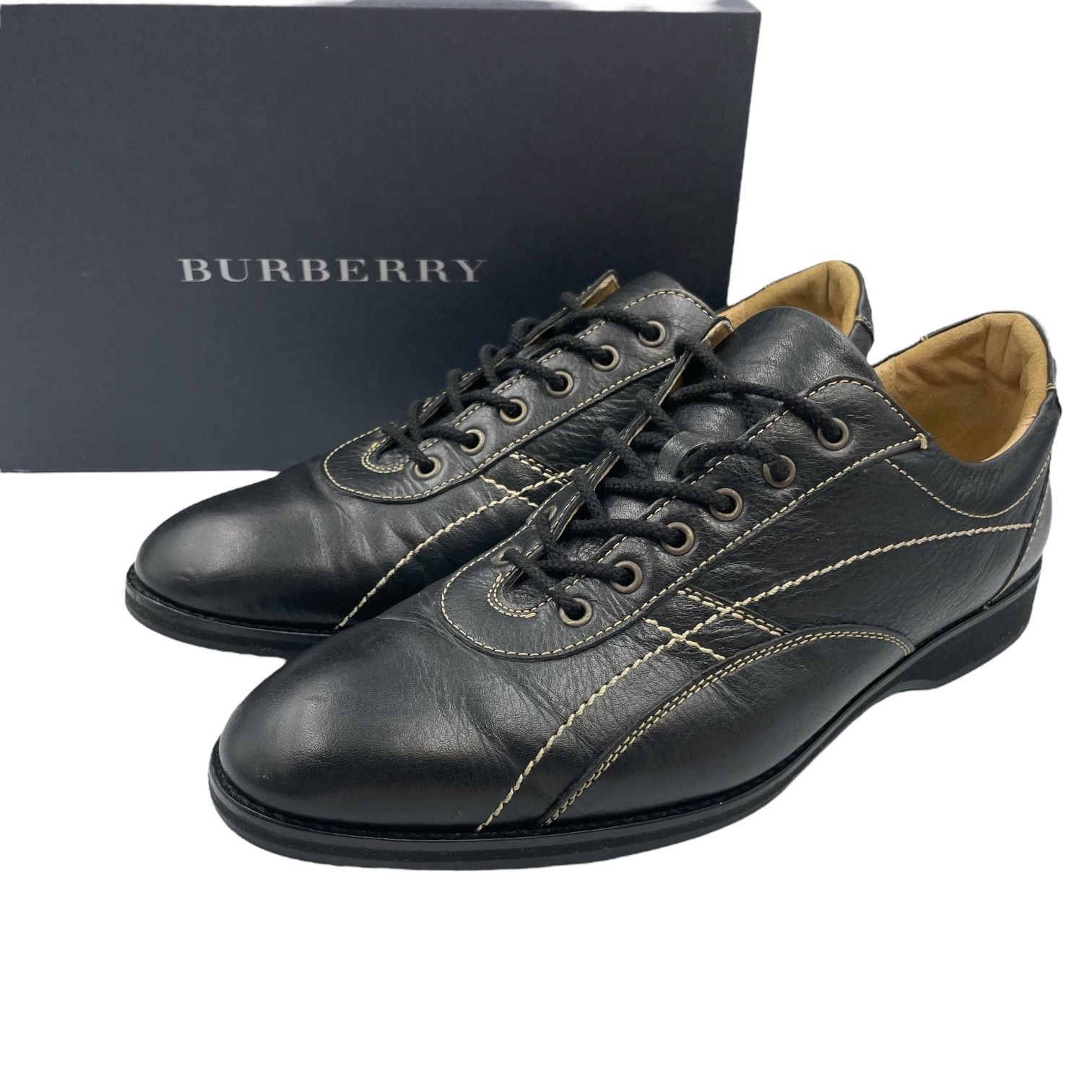 未使用品 Burberry バーバリー スニーカー メンズ レザー