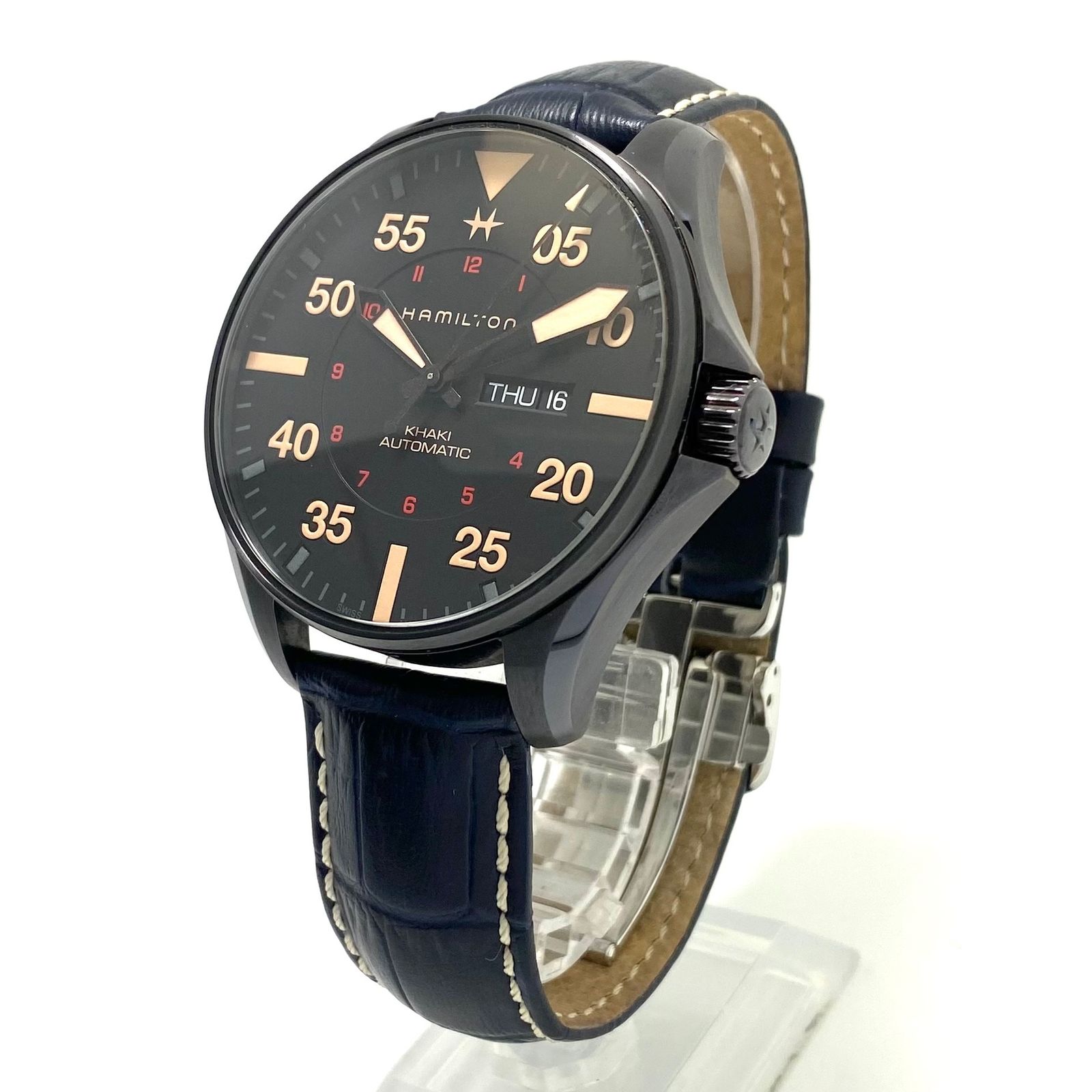 美品・希少】ハミルトン HAMILTON カーキアビエーション パイロット  