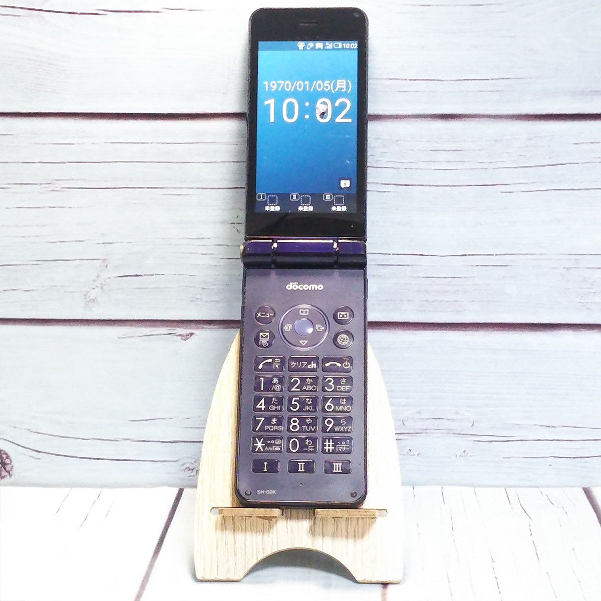 【送料無料】docomo SHARP カメラレスケータイ SH-02K ブルーブラック ネイビー 本体 白ロム SIMロック解除済み SIMフリー C350579
