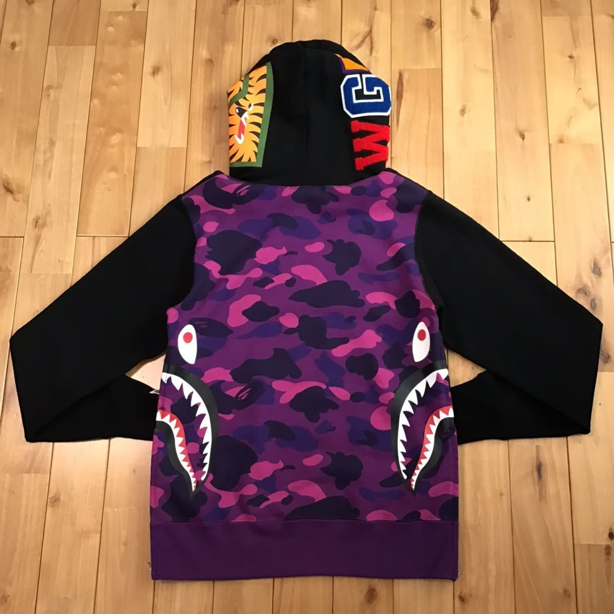 Bape Shark Hoodie Black sideZip Msize