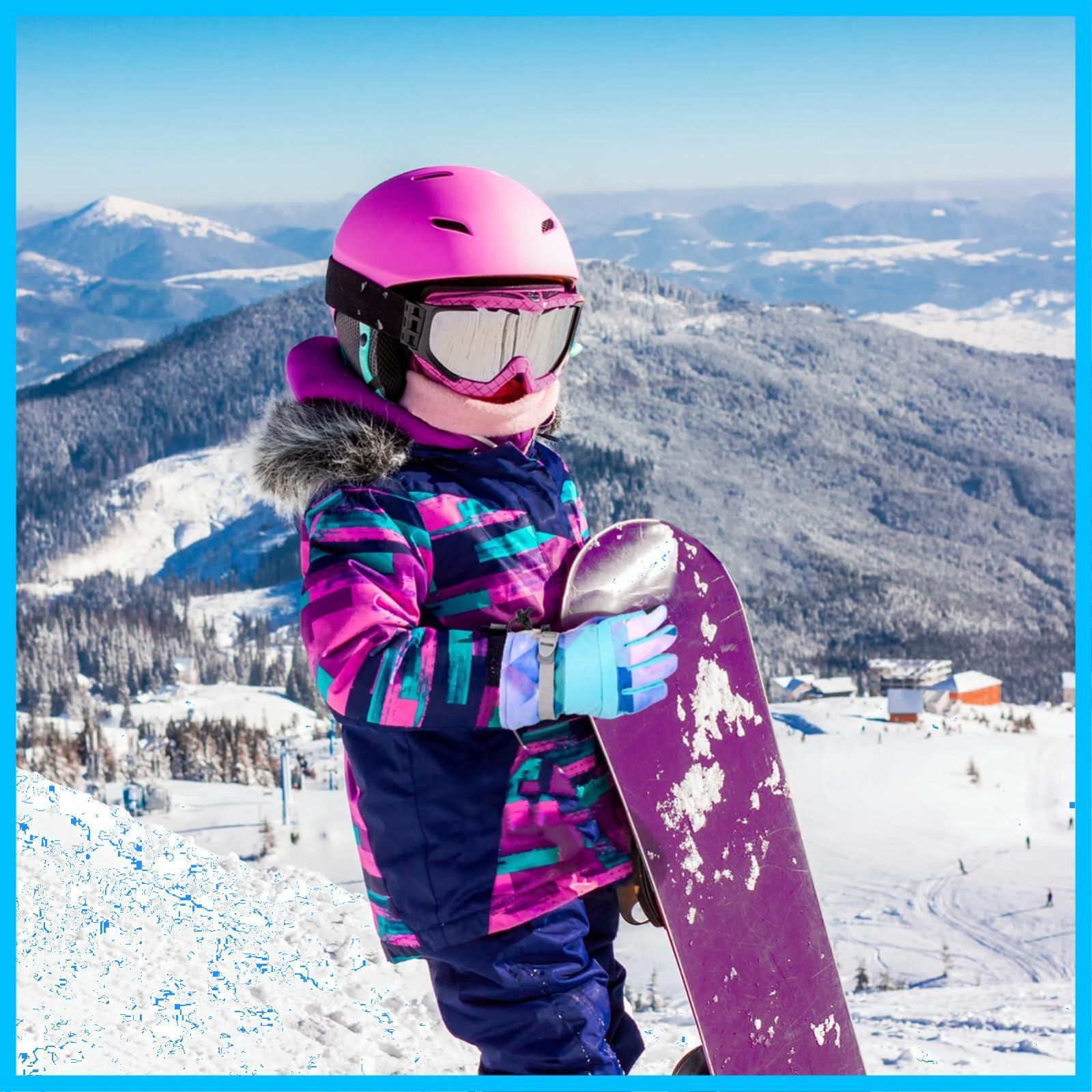 スキー スノボー 子供用 ミトン 手袋 雪遊び 3歳 4歳 90cm 100cm - 手袋