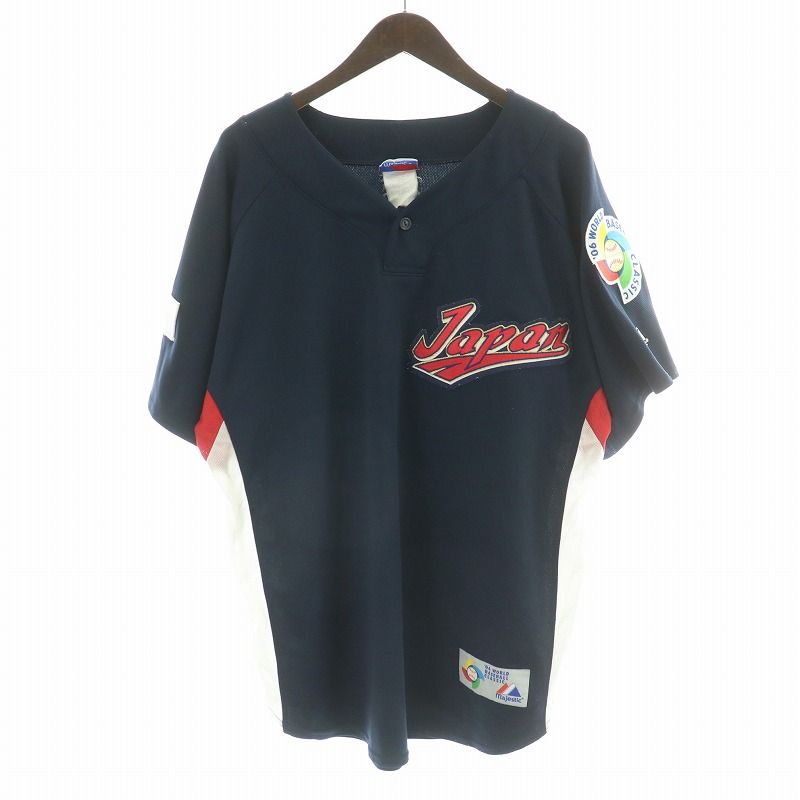 マジェスティック MAJESTIC 00s 2006年 WORLD BASEBALL CLASSIC WBC ベースボールシャツ プルオーバー ユニフォーム 51 イチロー 紺 ネイビー |MW GY11
