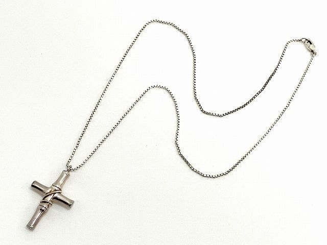 グッチ GUCCI バンブークロス ネックレス sv925 シルバー ベネチアン
