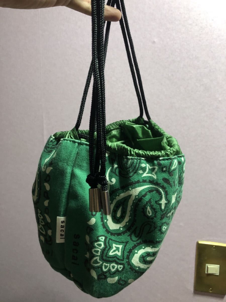 sacai 2022 カプセルコレクション バンダナ 巾着バック リバーシブル sacai 2022 カプセルコレクション バンダナ 巾着バック リバーシブル